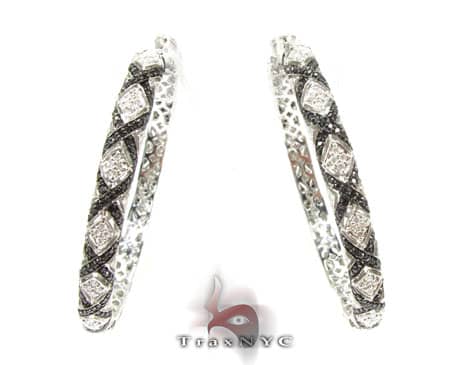 Eve Black & White Diamond Hoops Diamond Hoop Earrings