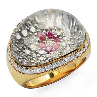 pink gemstone rings. Large Gemstone Ring in