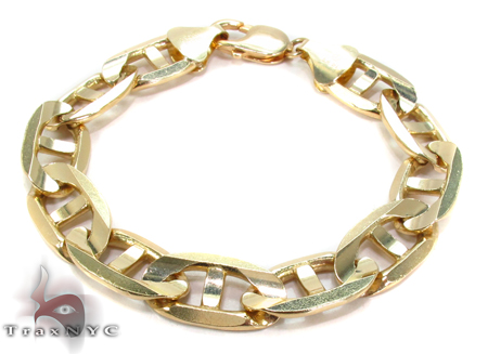 gold bracelet 14k mens mariner bracelets yellow