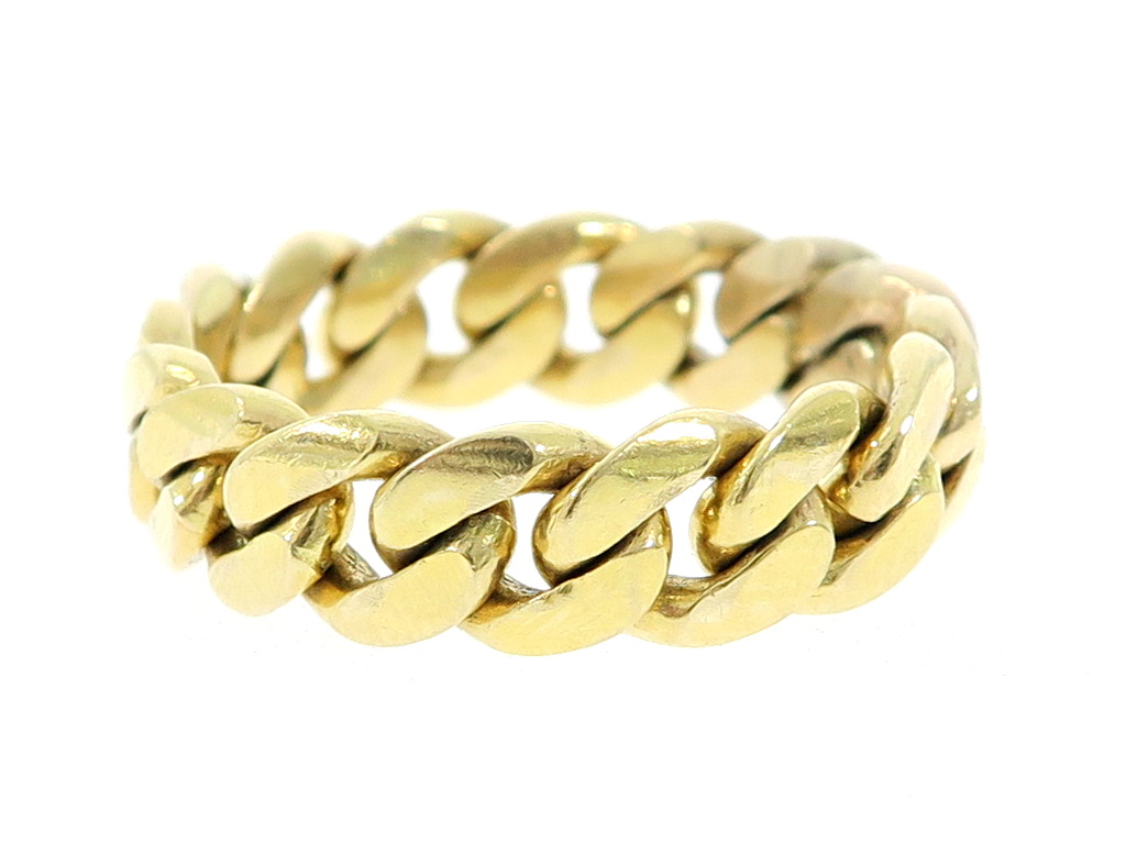 14k Gold 8.5mm Miami Cuban Link Ring 61420 Mens Metal Yellow Gold 14k