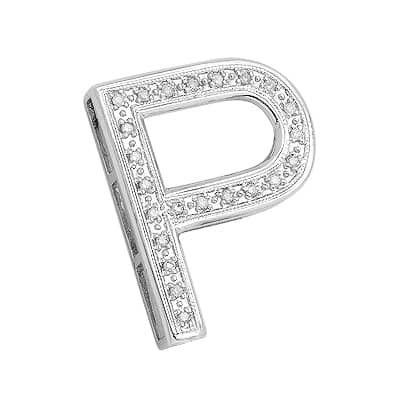 Diamond Letter P Pendant in White Gold Diamond Pendants