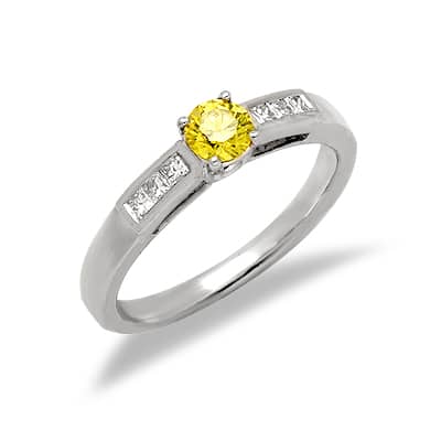 Ladies Diamond Wedding Ring White Gold 14k Princess Cut...