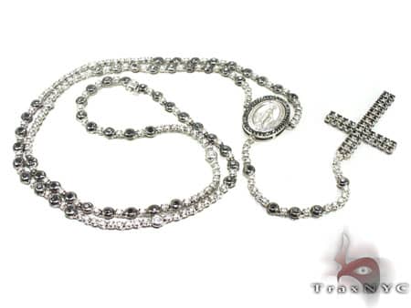 Diamond rosary hot sale bead necklace