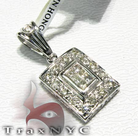 Cube Pendant Diamond Assorted Pendants Gold 14k 0.40ct Princess &