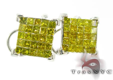 Oregon Jewelry Diamond Out Of Sight Canary Corner Earrings Mens Canary Corner Earrings Mens Diamond White Gold 14k 3 90c