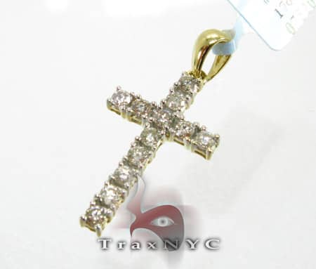 Yg Power Cross Diamond Cross Pendants Yellow Gold 14k 0.67ct Roun
