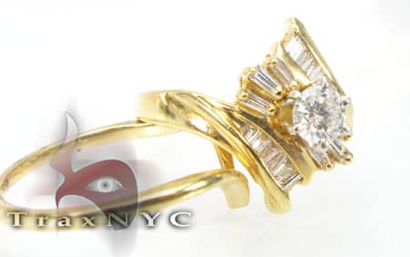 2 Set Reverse Ring Assorted Ladies Diamond Rings Yellow Gold 14k