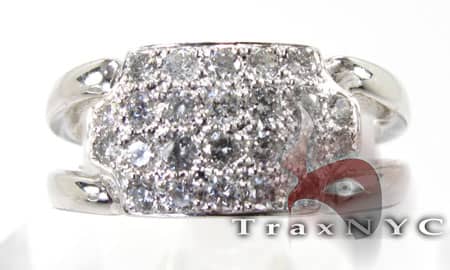 4 Row Round Cut Ring Assorted Ladies Diamond Rings White Gold 18k