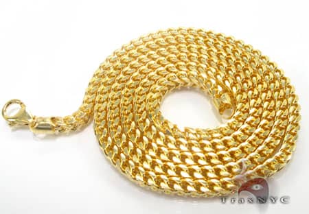 Yellow Gold Linked Chain 34 Inches, 4.5mm, 107 Grams Gold Chains