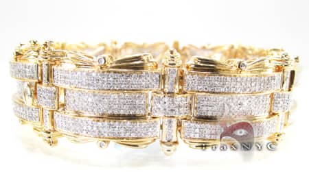 Yg Rise & Fall Bracelet Mens Diamond Bracelets Yellow Gold 14k 7.