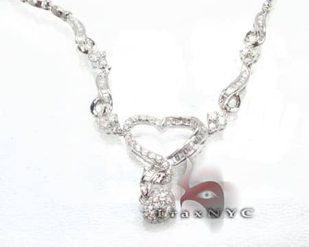 Lind Necklace Diamond Necklaces White Gold 14k 2.05ct Round & Bag