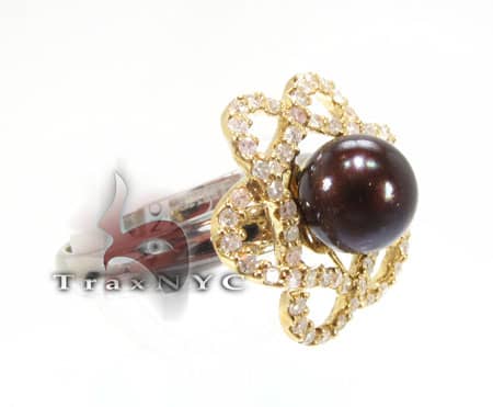 Yellow Flower Pearl Ring Assorted Ladies Diamond Rings Two Tone G