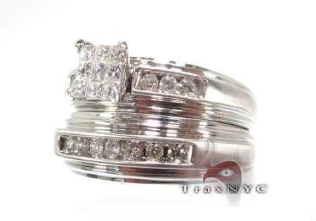 Protrusion Ring Set Dia. Engagement&anniversary White Gold 14k 0.