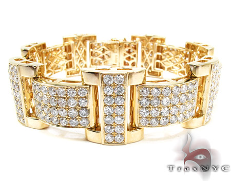 Jupiter Diamond With Yellow Gold Bracelet Mens 14k