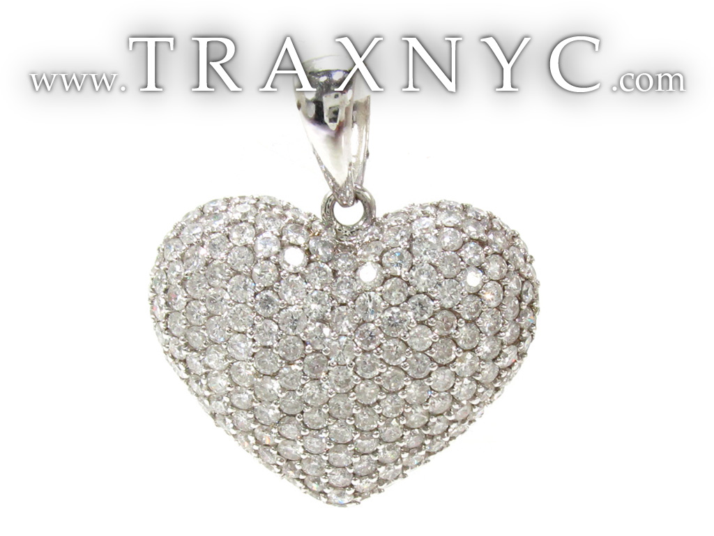 Diamond Heart Pendants on Ladies Pave Diamond Bubble Heart Pendant 20839 Ladie S Diamond Pendant