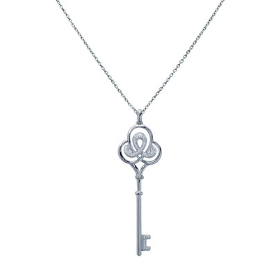 Gold  Pendants on Gold Diamond Swirl Key Pendant Ladies Diamond Key Pendant White Gold