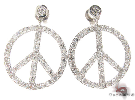 Peace Sign Earrings 21187 Las Diamond Chandelier Earring White Peace Sign Earrings 21187 Las Diamond Chandelier Earring White Gold 14k