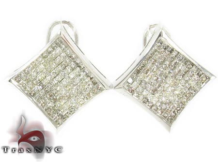 Invisible Earrings on Rhombus Invisible Diamond Earrings 2 Mens Diamond Earring White Gold
