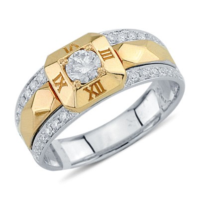 ... Cut Diamond Designer Mens Ring In 18K Two Tone Gold Mens Diamond Rings