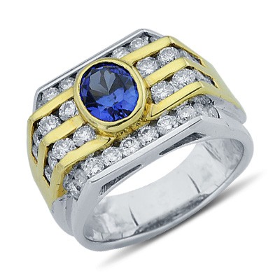 ... Blue Tanzanite Channel Diamond Gemstone Mens Ring Mens Diamond Rings