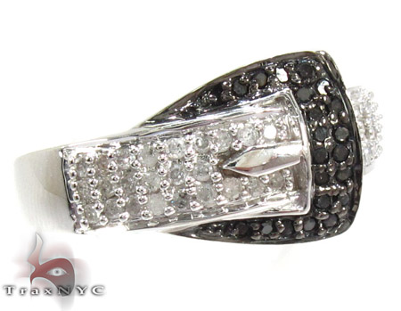 Sterling Silver Belt Diamond Ring 25365 Silver Rings For Women