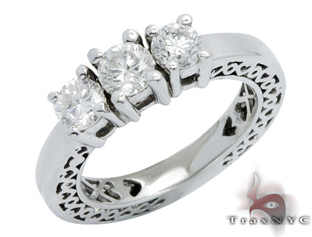 White Gold Three Stone Diamond Wedding Ring Anniversary Diamond Rings