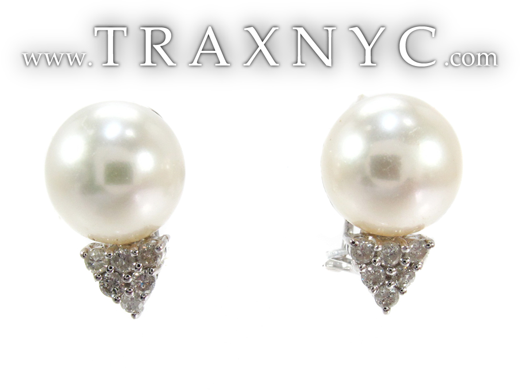 diamond and pearl drop earrings