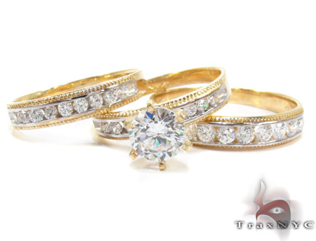 10K Gold His Her CZ Ring Set 25278 Diamond Wedding Sets