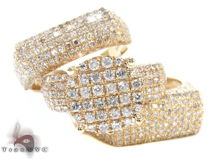 Yellow Gold Round Cut Prong Diamond Wedding Ring Set Engagement