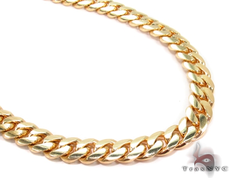 Custom Yellow Gold Miami Cuban Link at TraxNYC