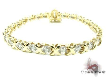 Yellow Gold Xo Bracelet Las Diamond 14k Round Womens Jewelry Unique Bracelets Diamond Yellow Gold Xo Bracelet