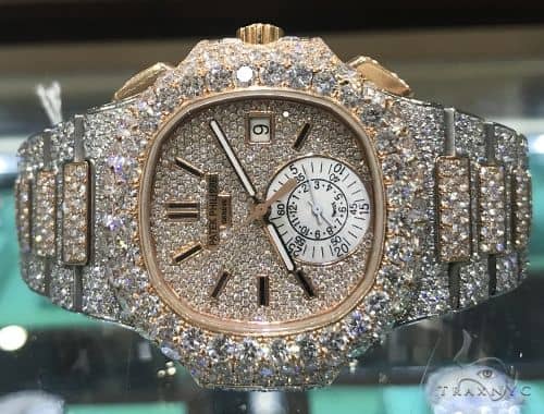 Fully Iced Tone Patek model 5980 63889: quality jewelry at TRAXNYC - buy online, best price in NYC!