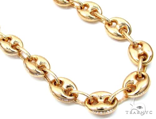 14K Yellow Gold Puffed Gucci Link Chain 