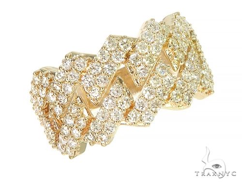 14k yellow gold 2.48 ct diamond cuban link ring deals