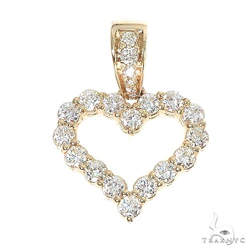 ネックレス・ペンダント Pounding Heart Necklace ZP1269 Heart Pendant in 14k Gold with Diamonds – Zeghani Jewelry