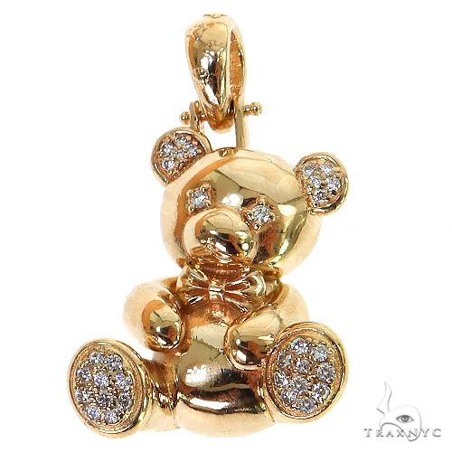 アクセサリー la.vex TEDDY BEAR JEWEL Heavy Trax Teddy Bear Diamond Pendant 68647: buy online in