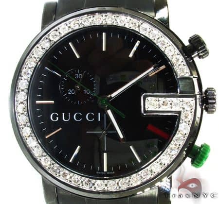 Diamond Gucci Mens Gucci Stainless Steel Round 2.00