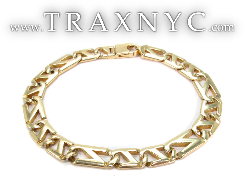 Mens gold bracelet figaro Clearance