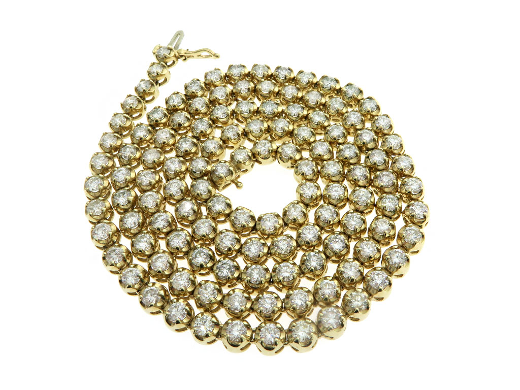 Custom Jewelry Diamond Chain 26 Inches 6mm 52.8 Grams 61363